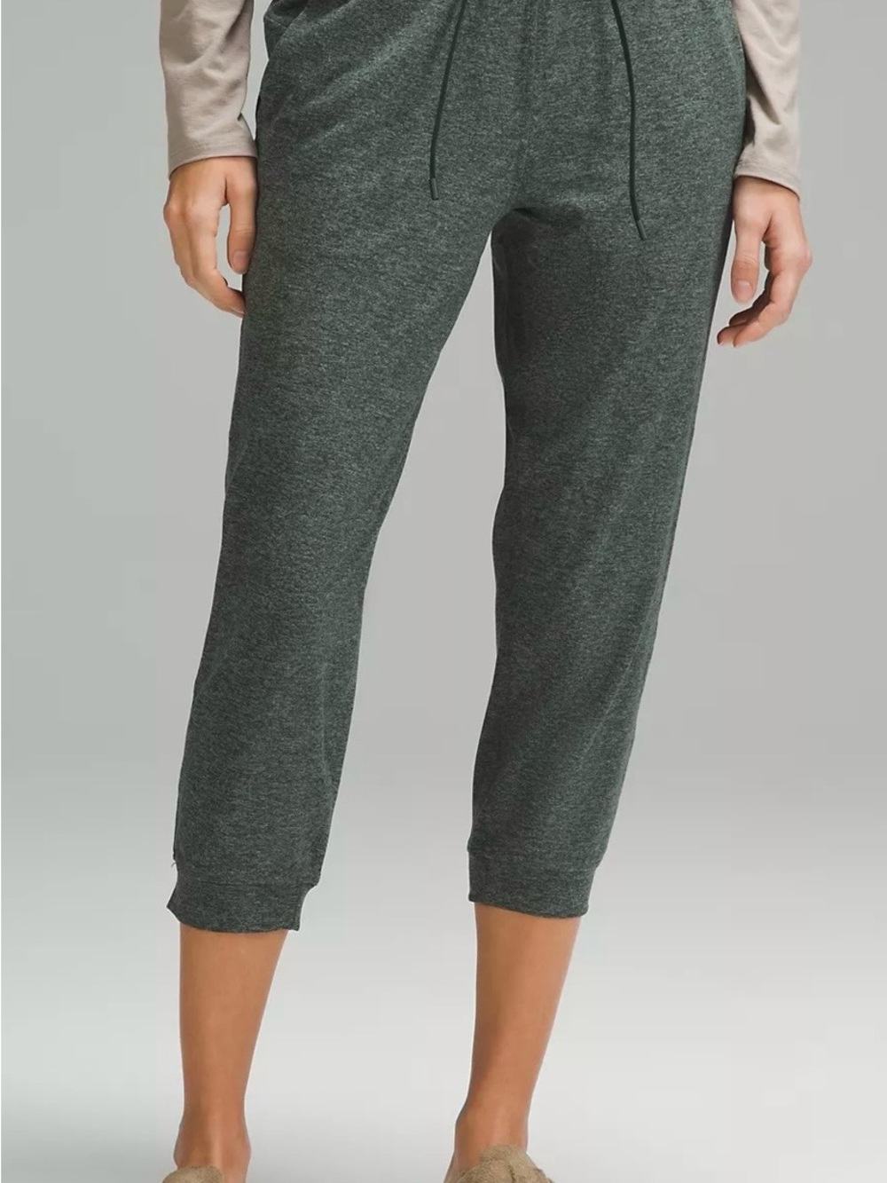 lululemon athletica Dark Heather Gray Cropped Track Joggers